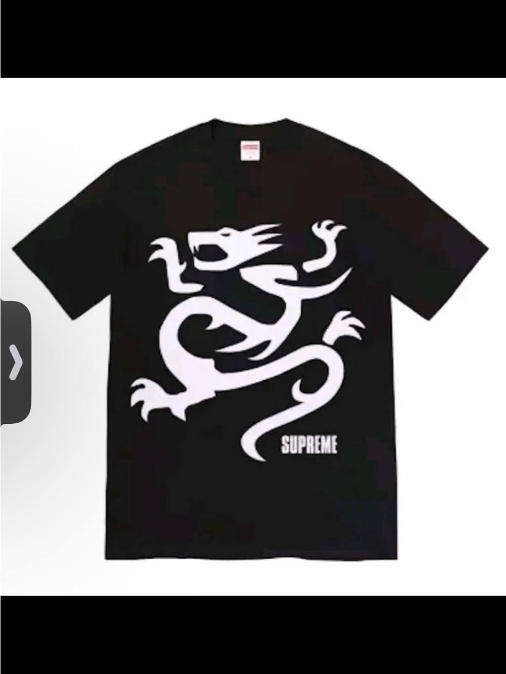 Supreme Black Mobb Deep t-shirt with White Dragon Graphic on front